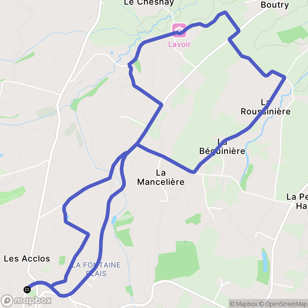 La Chapelle-Biche : carte du parcours de randonnée - France