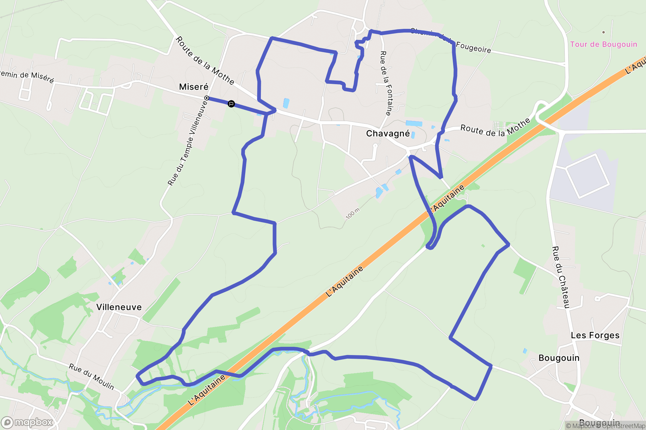 La Crèche : carte du parcours de randonnée - France