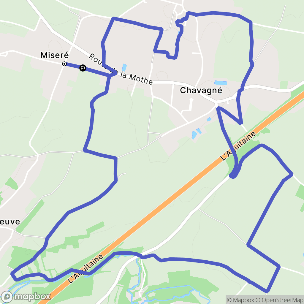 La Crèche : carte du parcours de randonnée - France