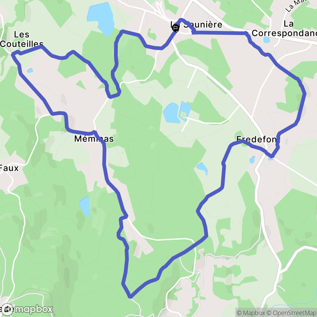 La Saunière : carte du parcours de randonnée - France