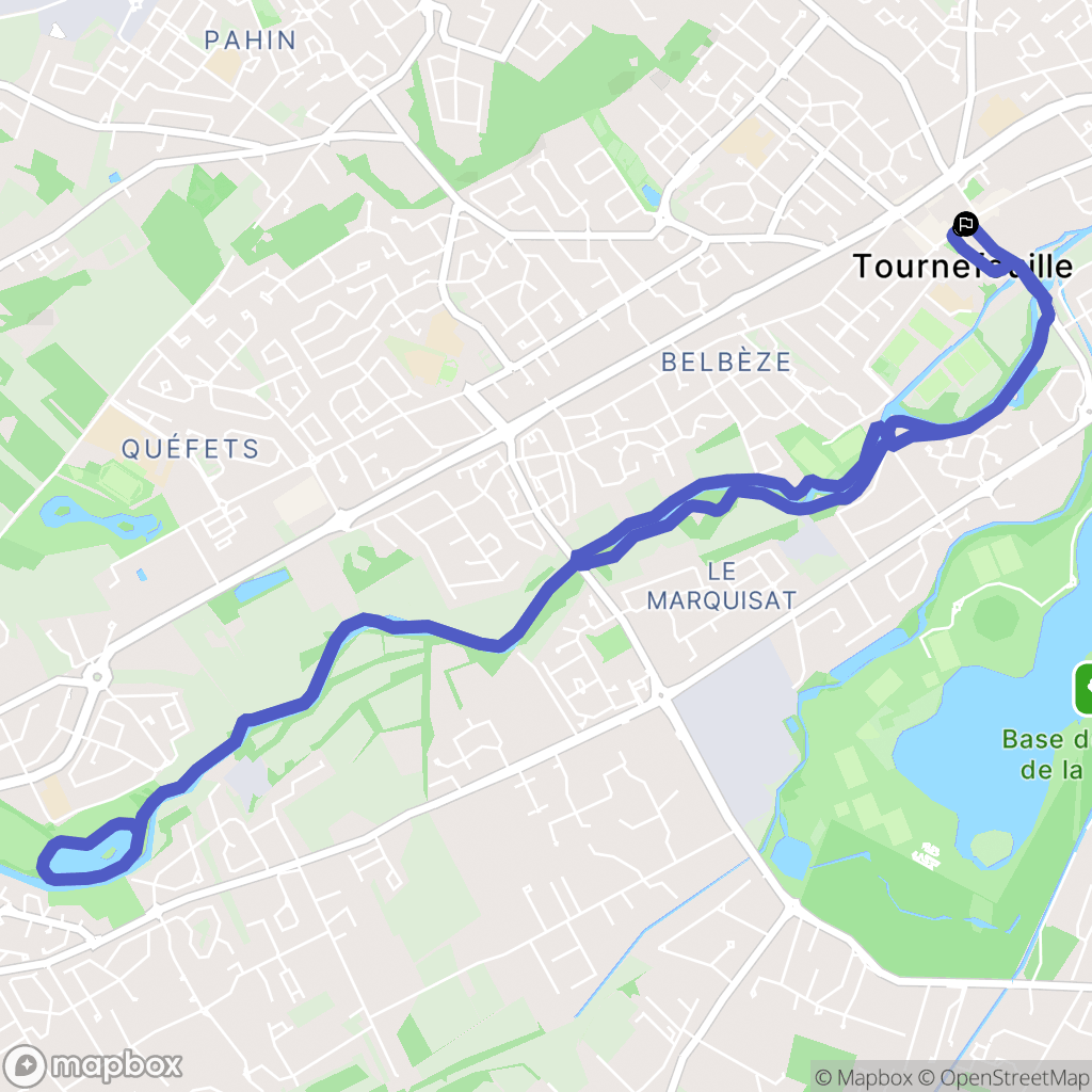 Tournefeuille : carte du parcours de randonnée - France