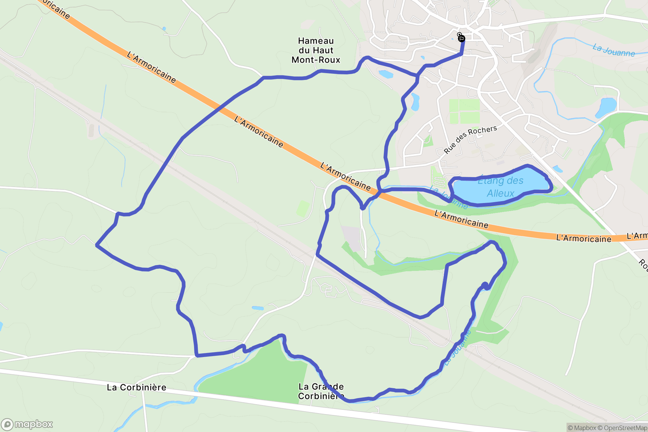 Argentré : carte du parcours de randonnée - France