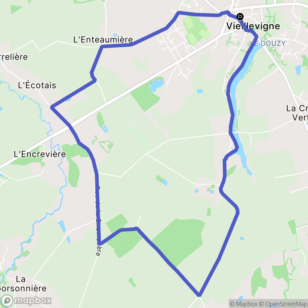 Vieillevigne : carte du parcours de randonnée - France