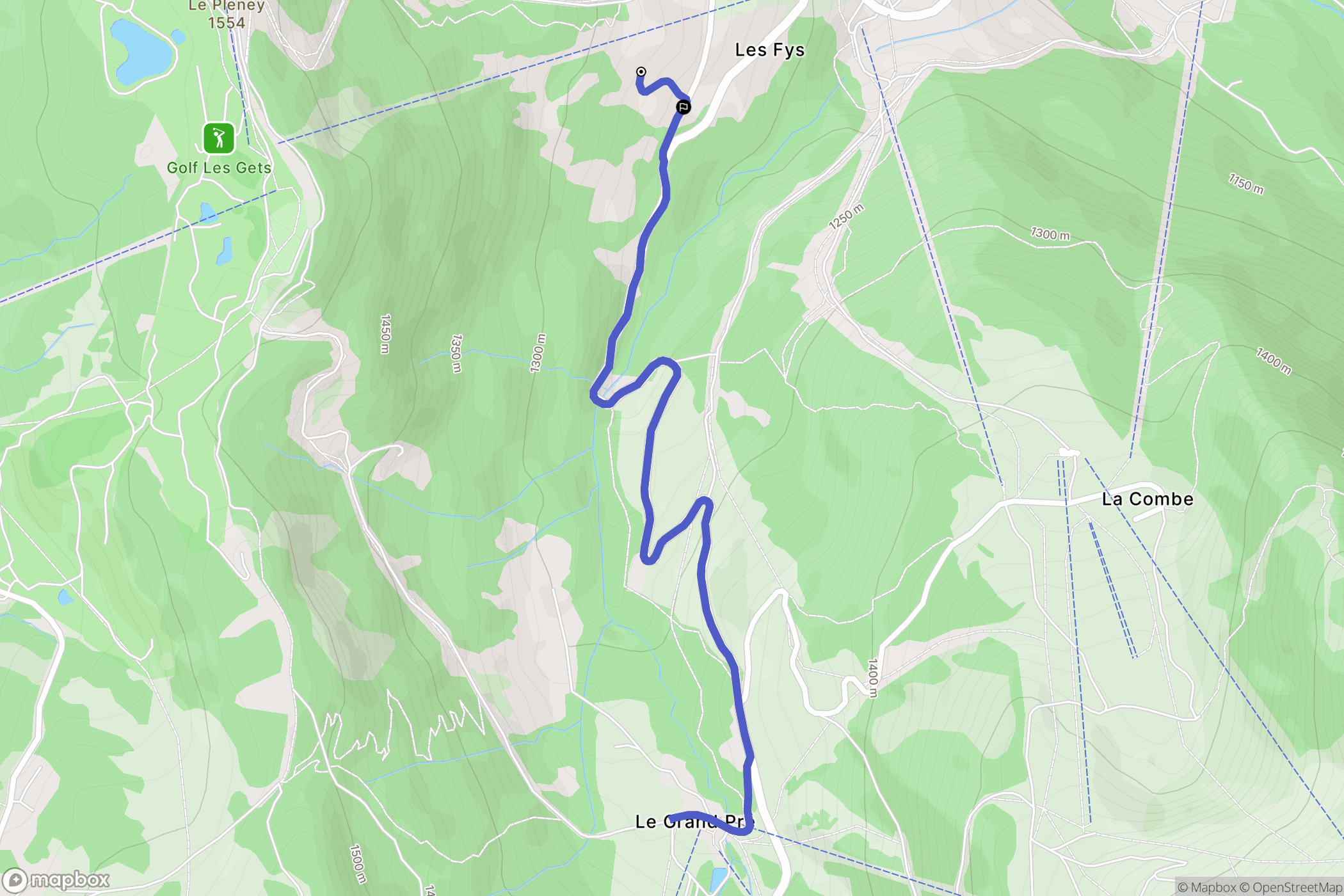 Morzine : carte du parcours de randonnée - France