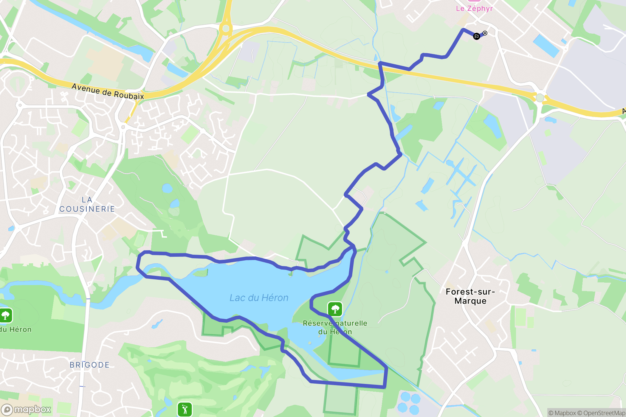 Hem : carte du parcours de randonnée - France