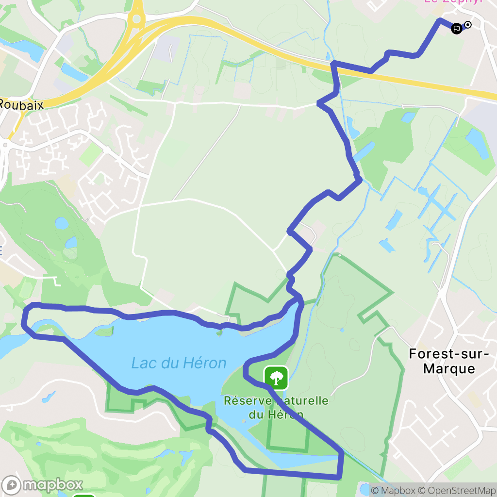 Hem : carte du parcours de randonnée - France