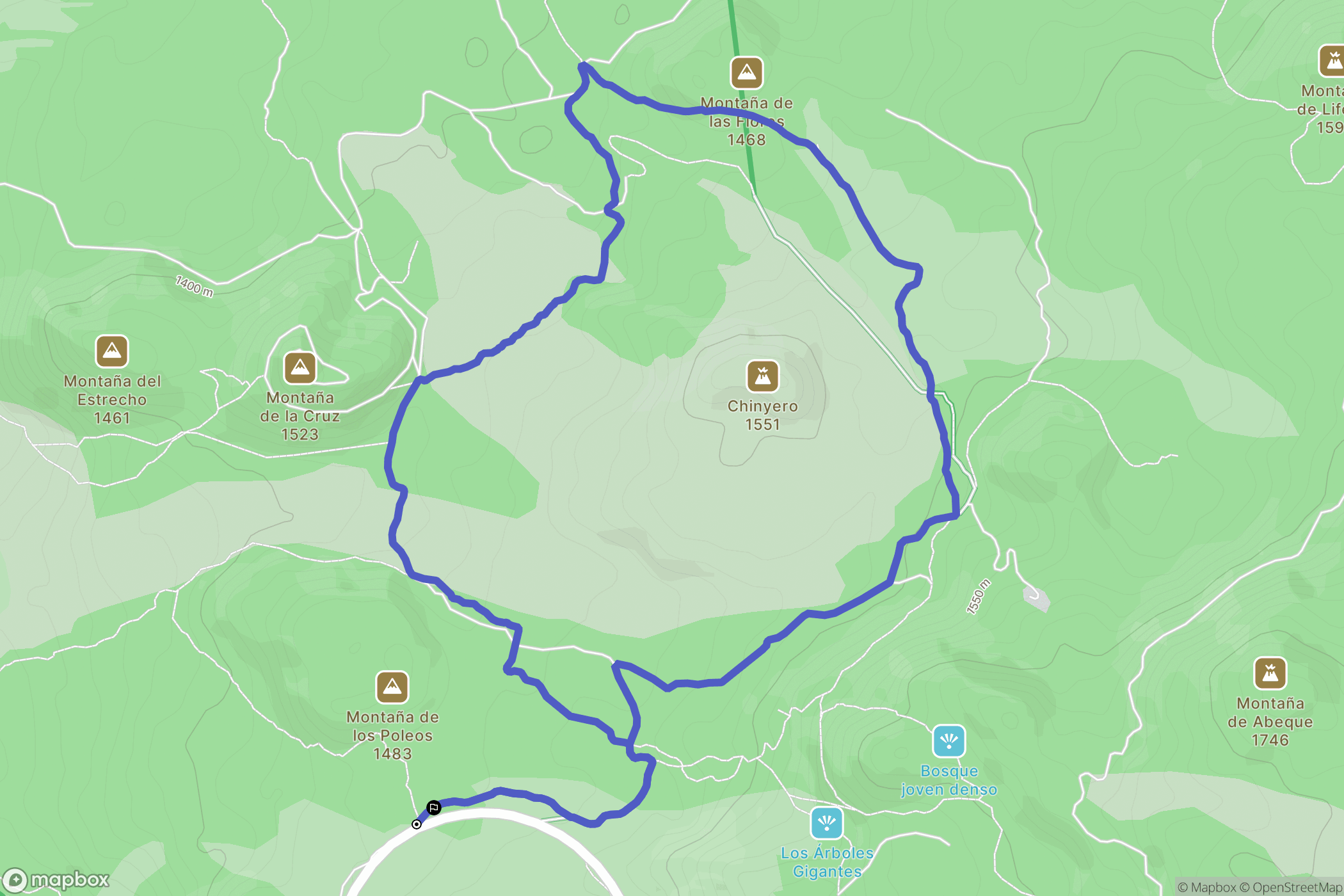 Las Manchas : carte du parcours de randonnée - Spain