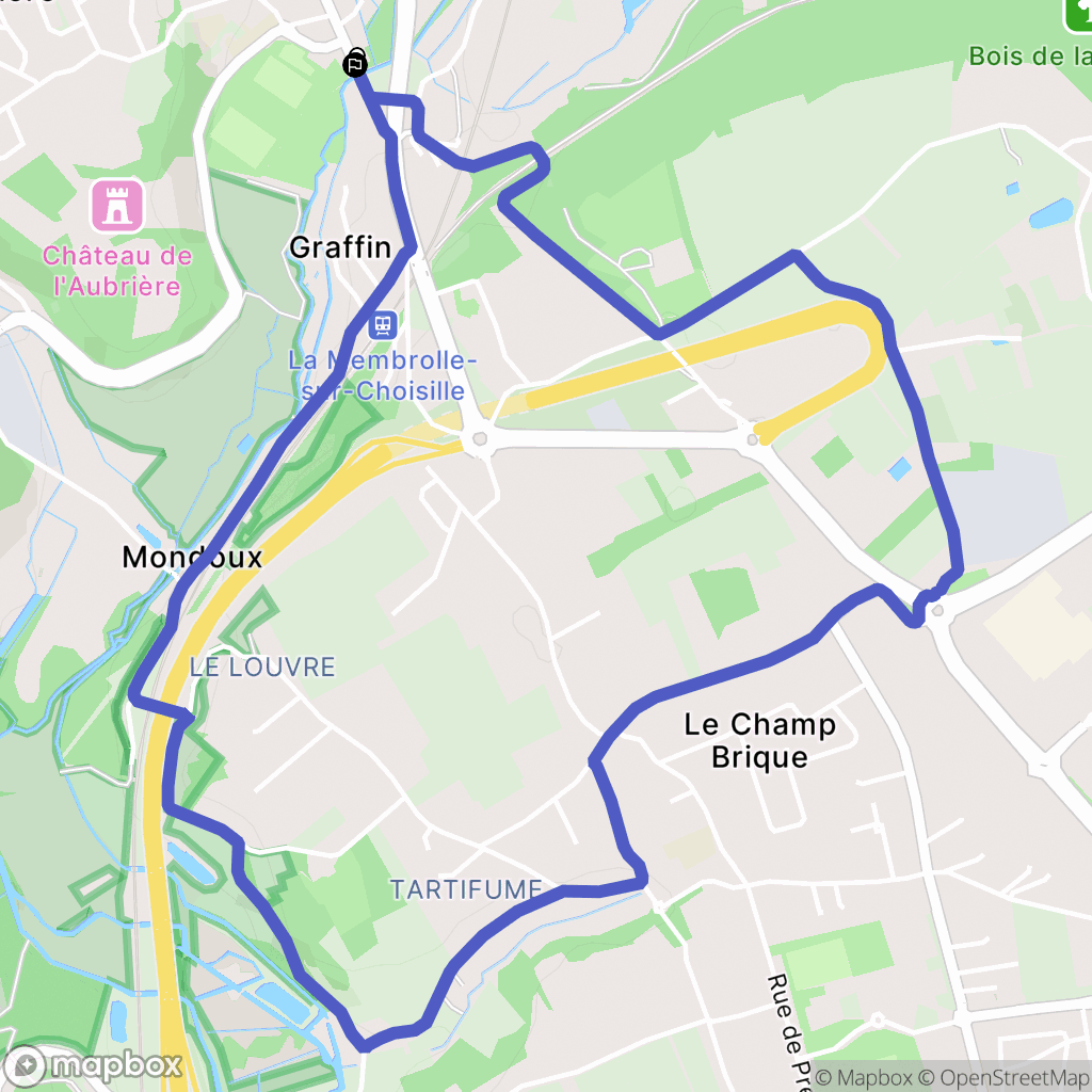 La Membrolle-sur-Choisille : carte du parcours de randonnée - France