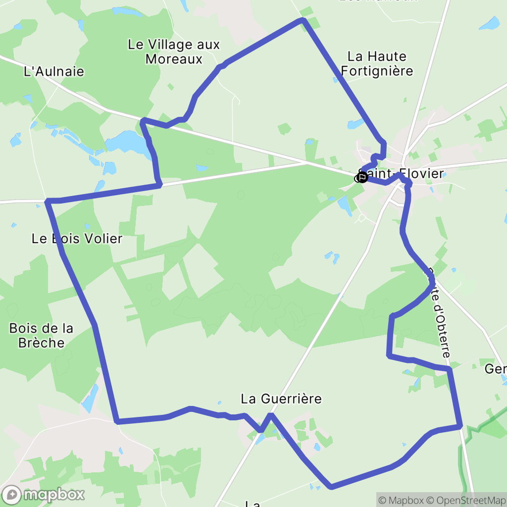 Saint-Flovier : carte du parcours de randonnée - France