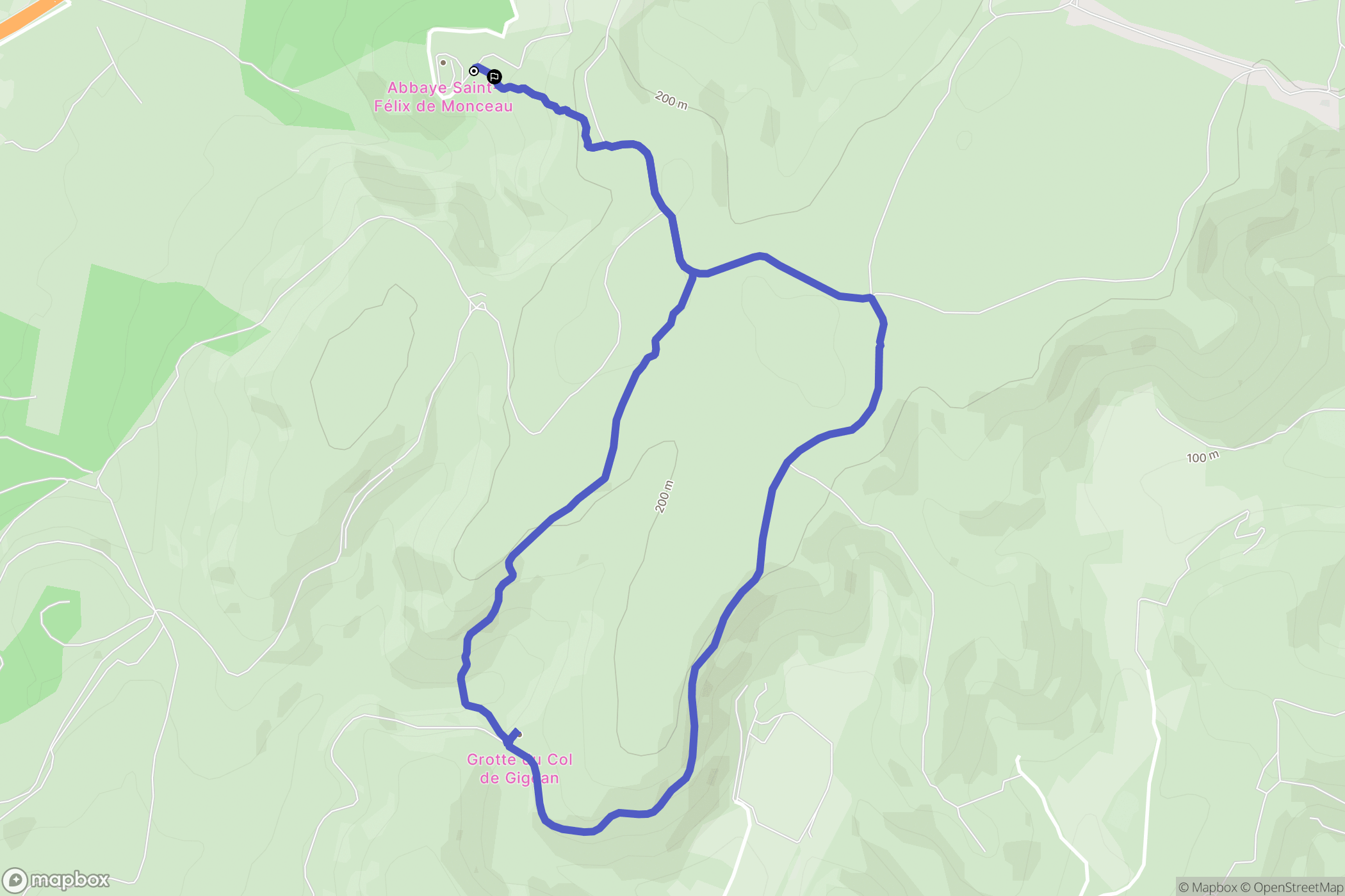 Gigean : carte du parcours de randonnée - France