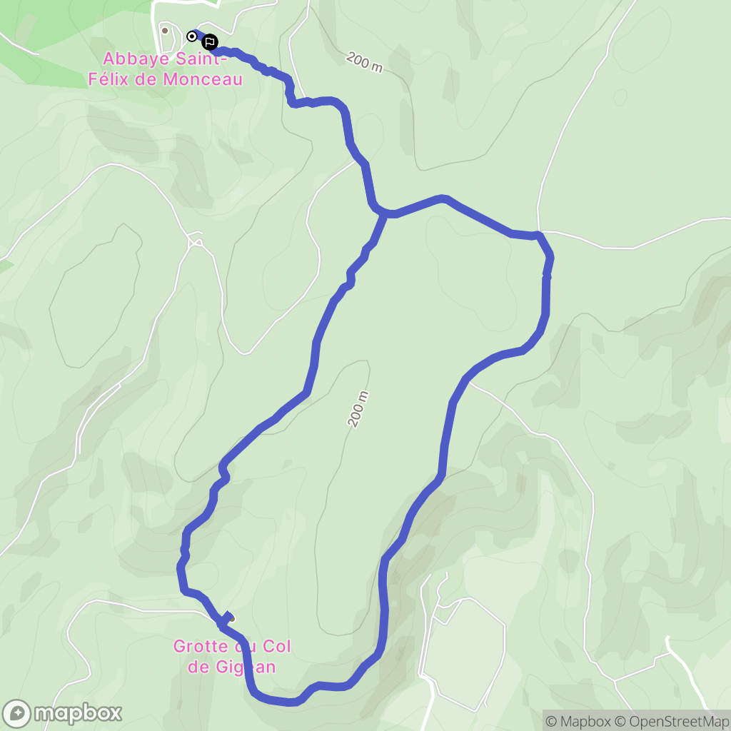 Gigean : carte du parcours de randonnée - France