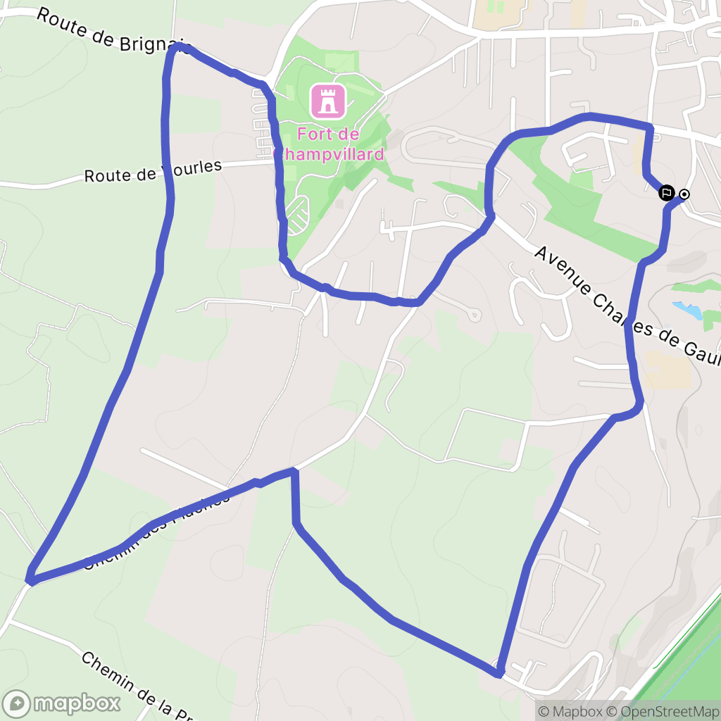 Irigny : carte du parcours de randonnée - France