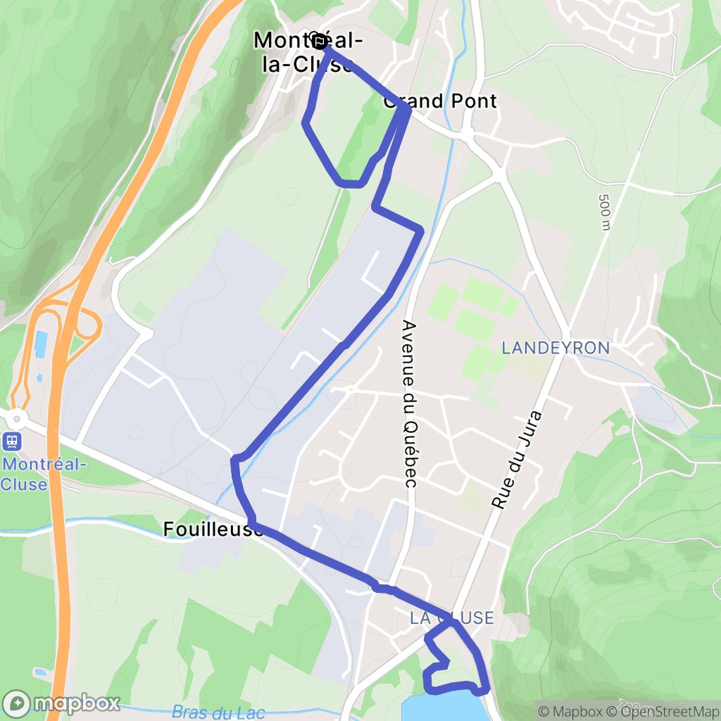 Montréal-la-Cluse : carte du parcours de randonnée - France