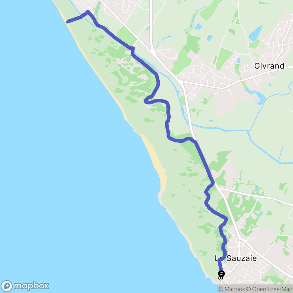 Bretignolles-sur-Mer : carte du parcours de randonnée - France