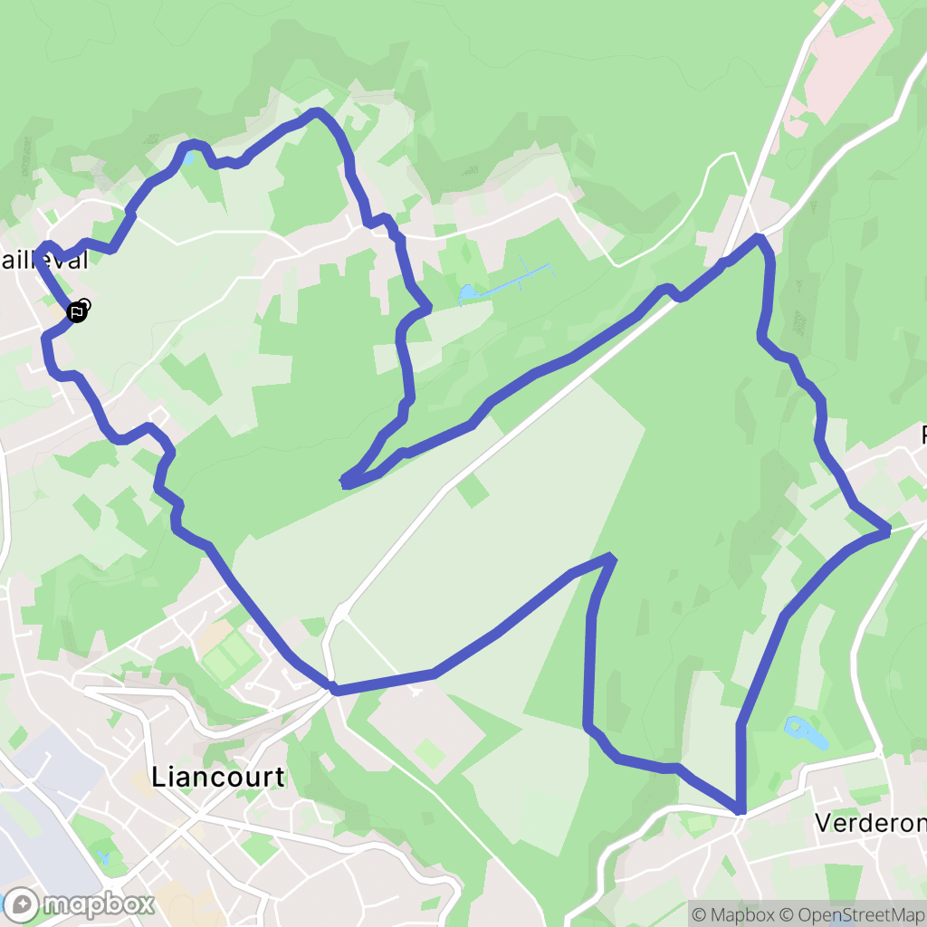 Bailleval : carte du parcours de randonnée - France