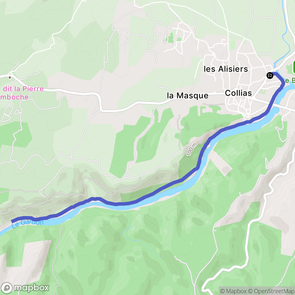 Collias : carte du parcours de randonnée - France