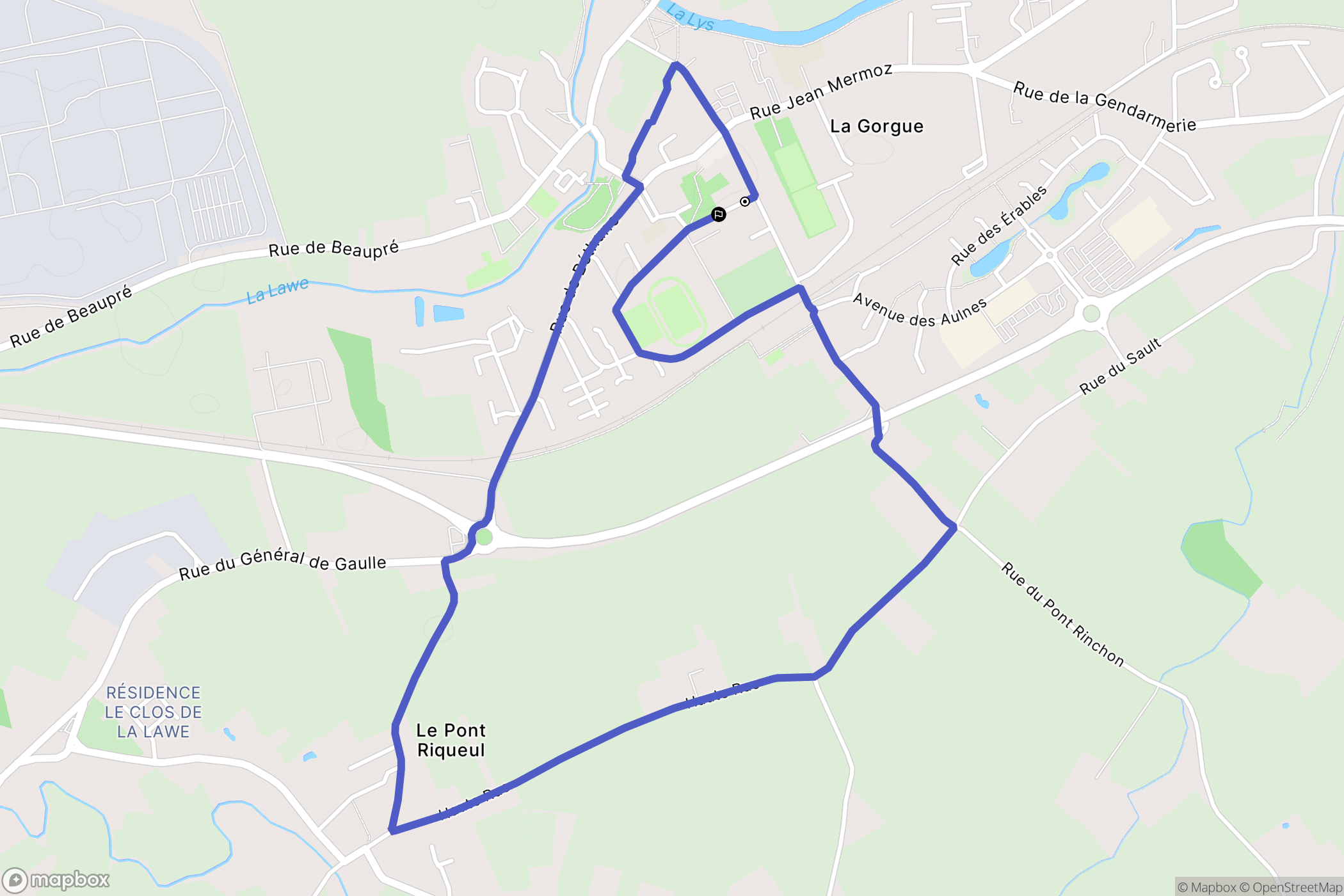 La Gorgue : carte du parcours de randonnée - France