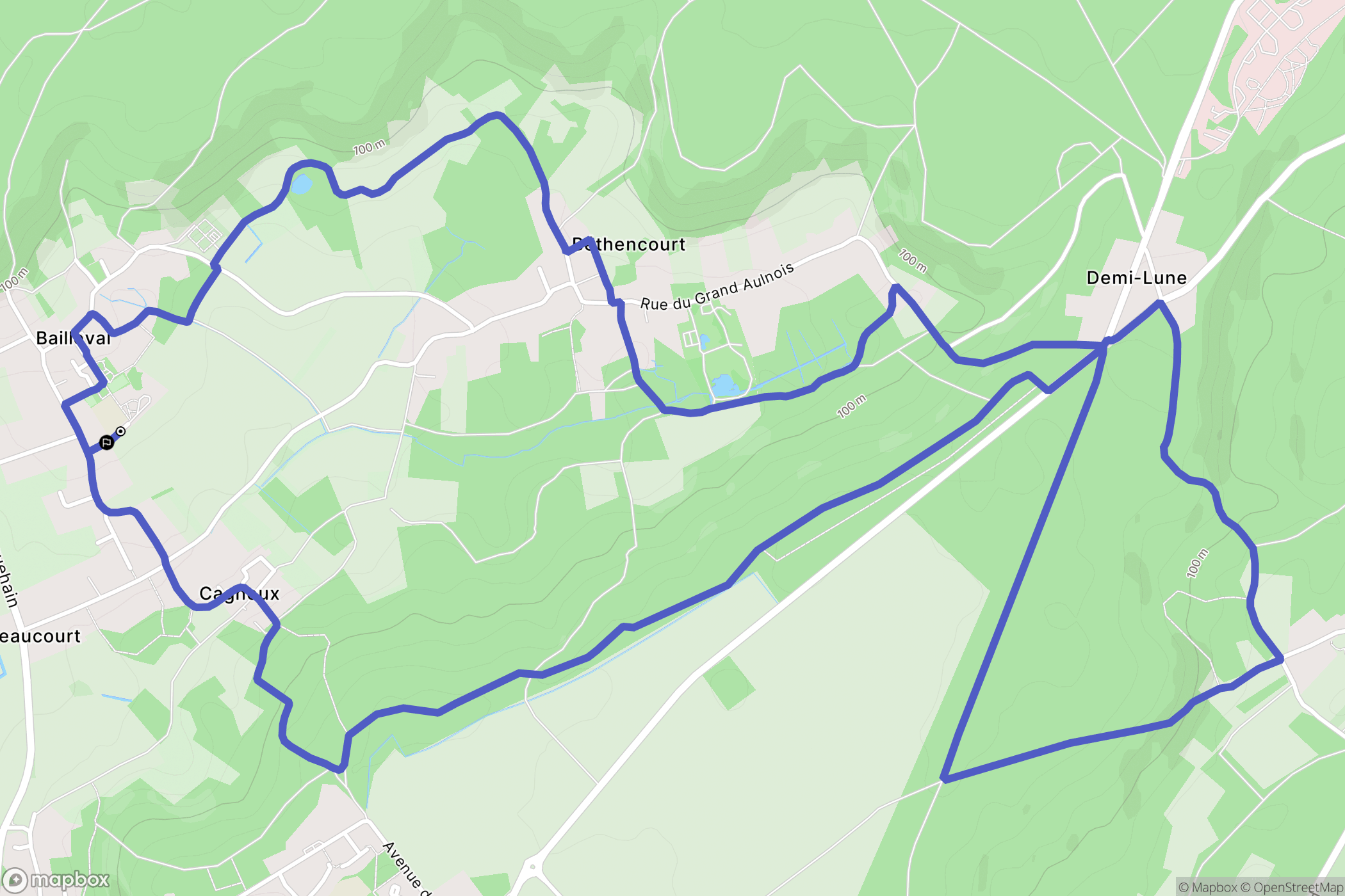 Bailleval : carte du parcours de randonnée - France