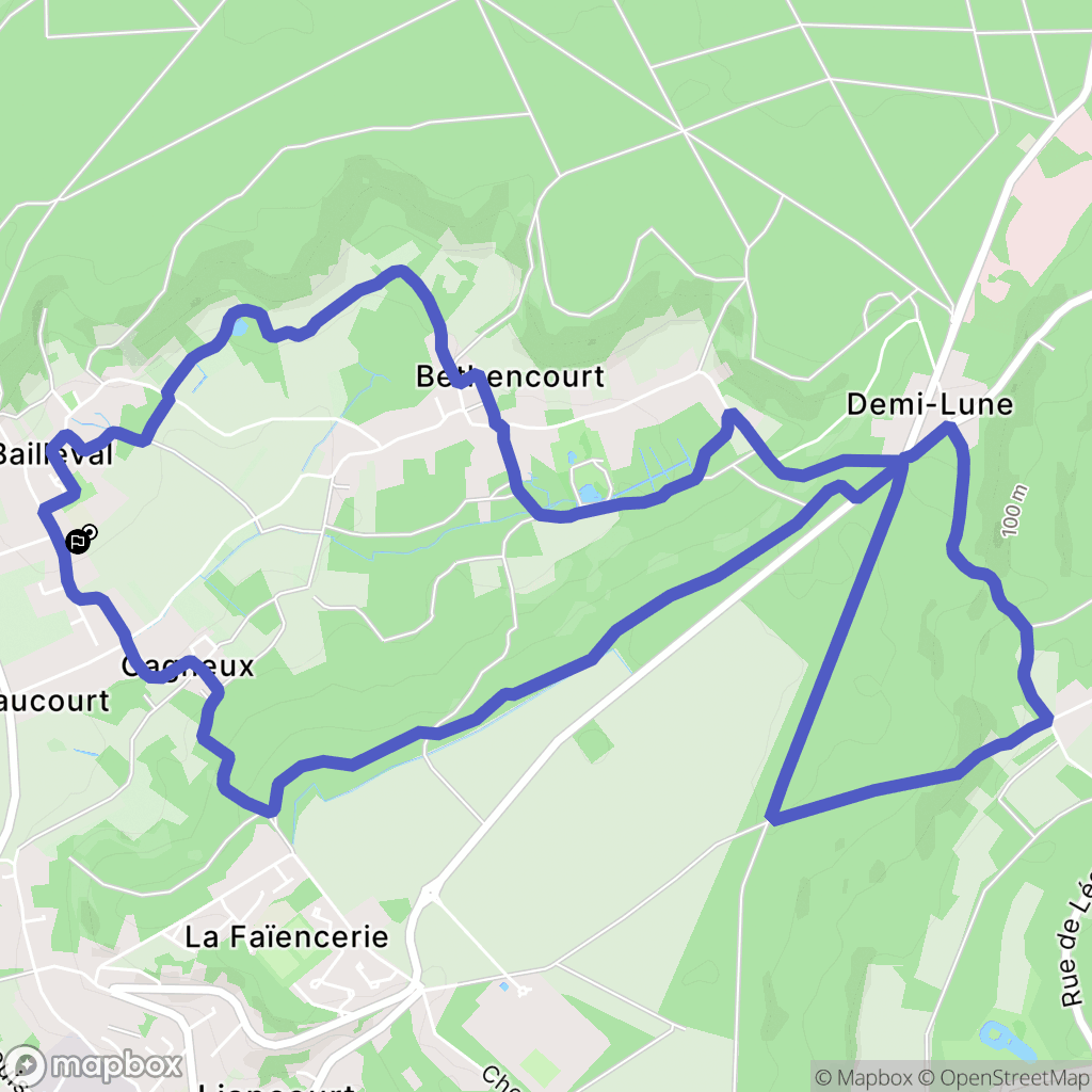 Bailleval : carte du parcours de randonnée - France