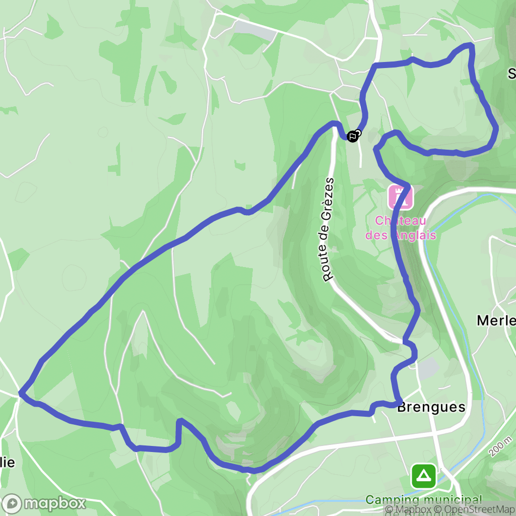 Le causse de Brengues : carte du parcours de randonnée - France