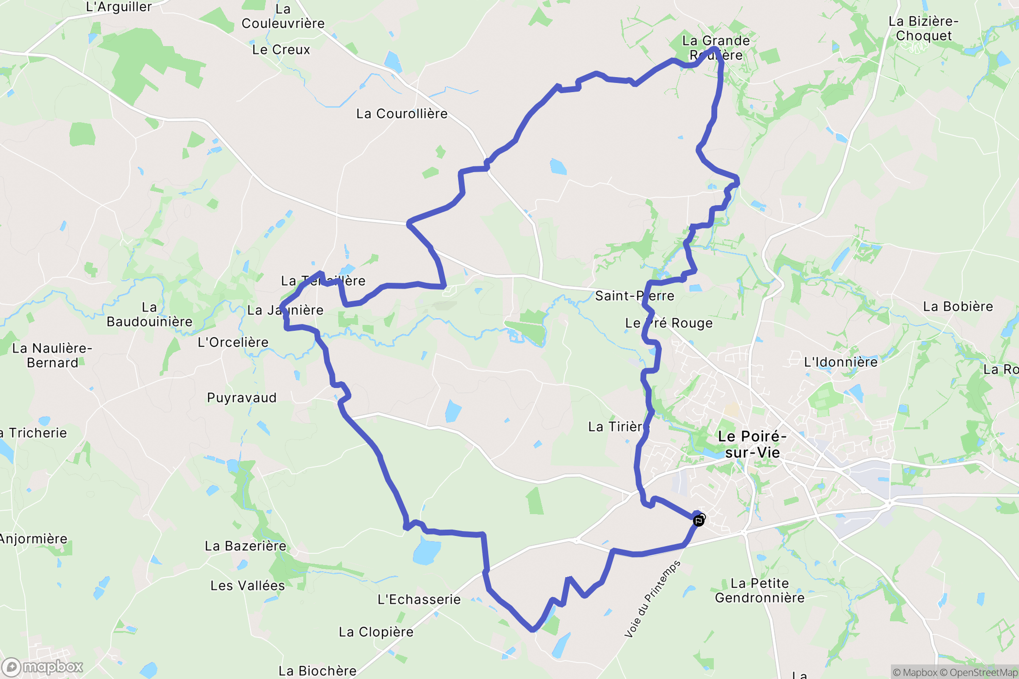Le Poiré-sur-Vie : carte du parcours de randonnée - France
