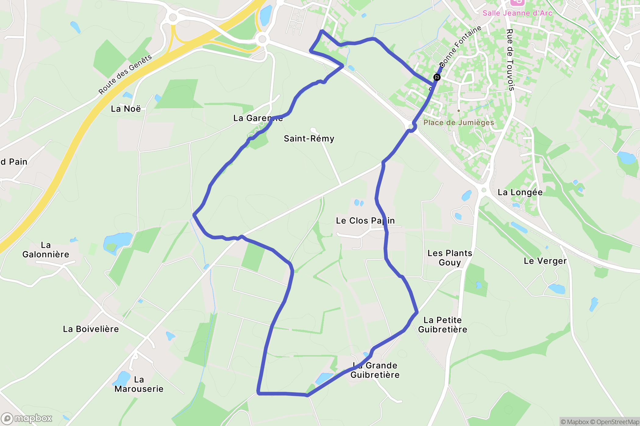 Saint-Philbert-de-Grand-Lieu : carte du parcours de randonnée - France