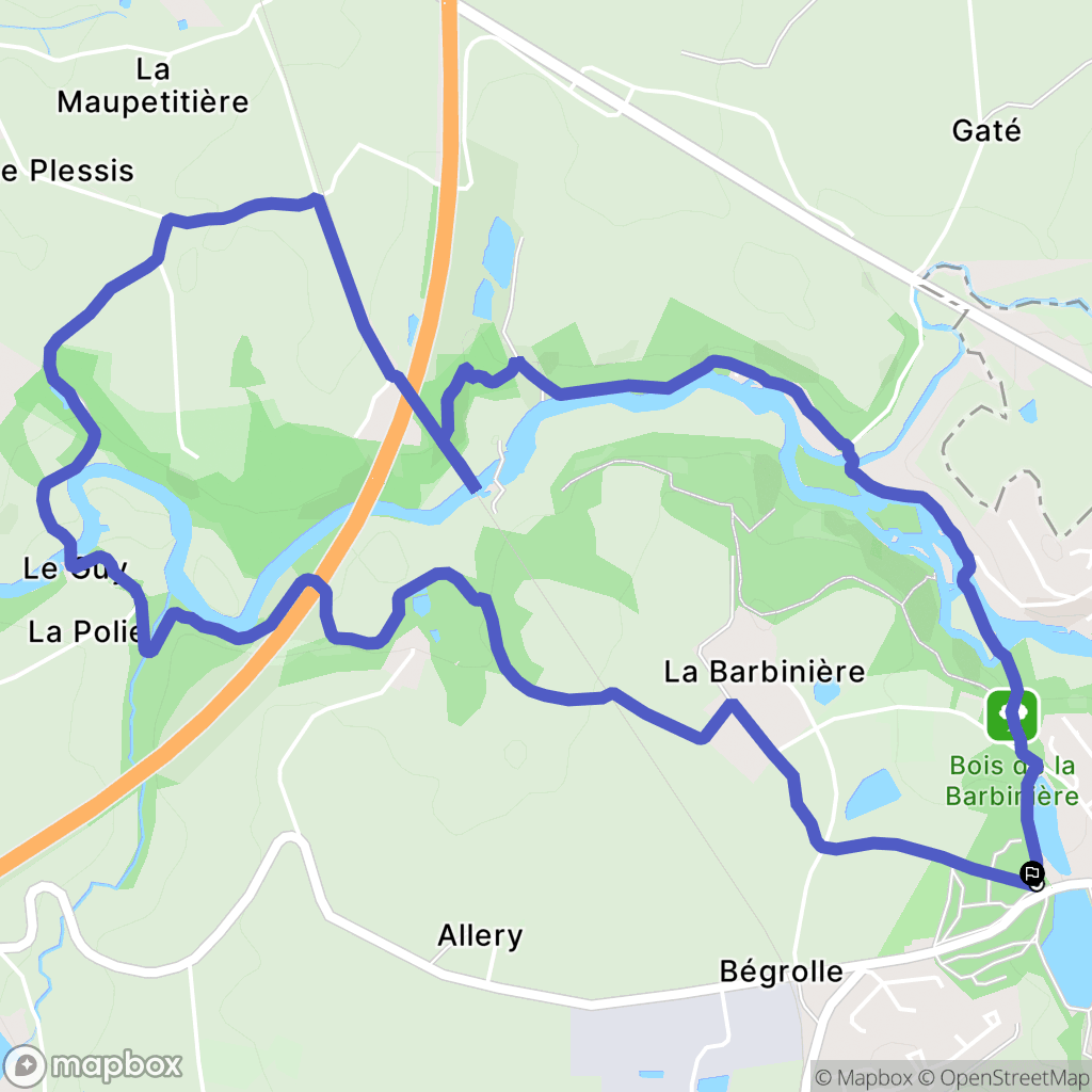 Saint Laurent sur sèvre : carte du parcours de randonnée - France
