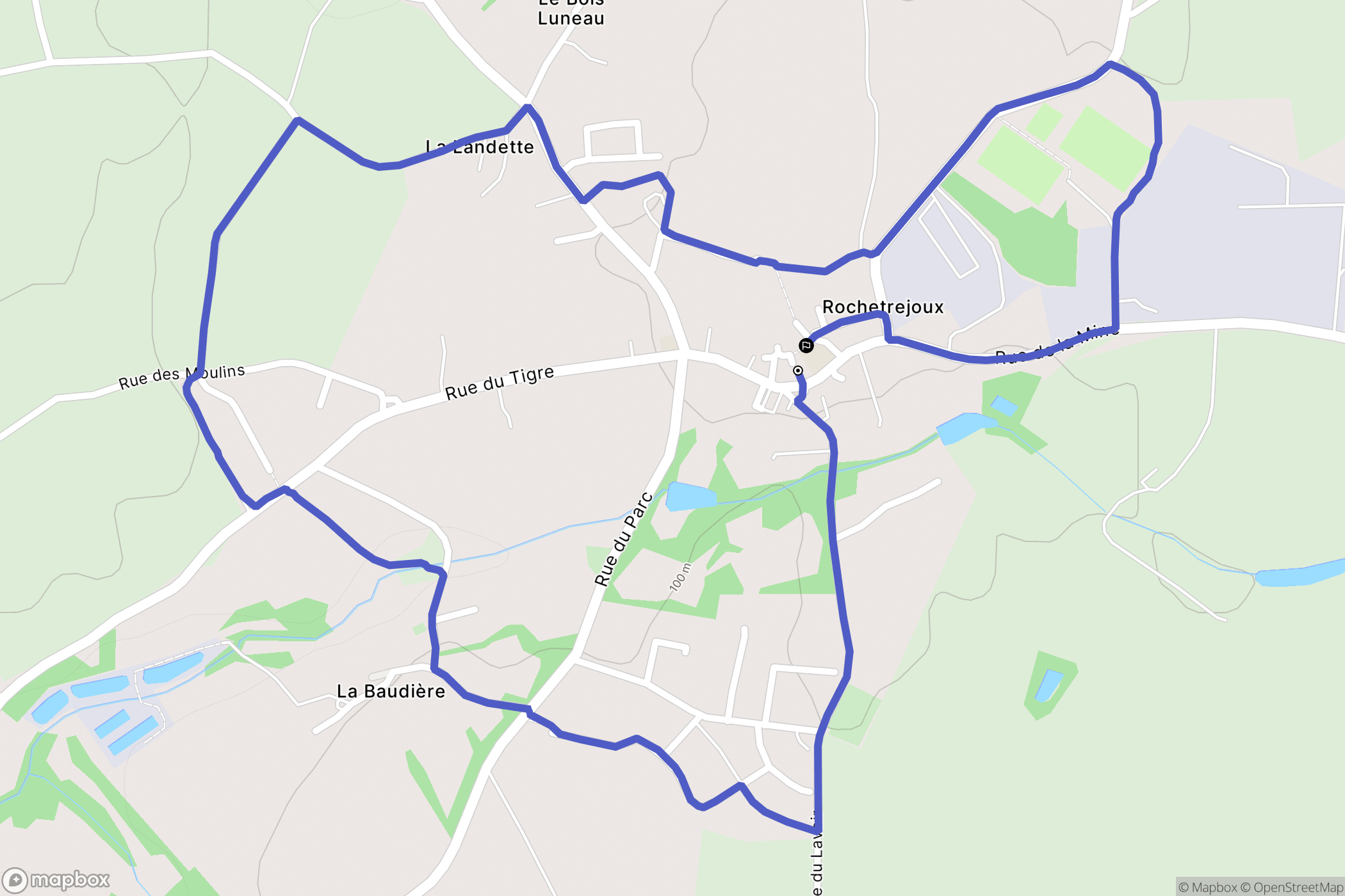 Rochetrejoux : carte du parcours de randonnée - France