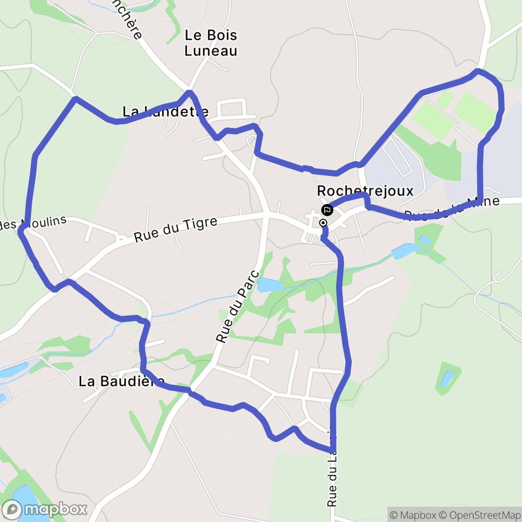 Rochetrejoux : carte du parcours de randonnée - France