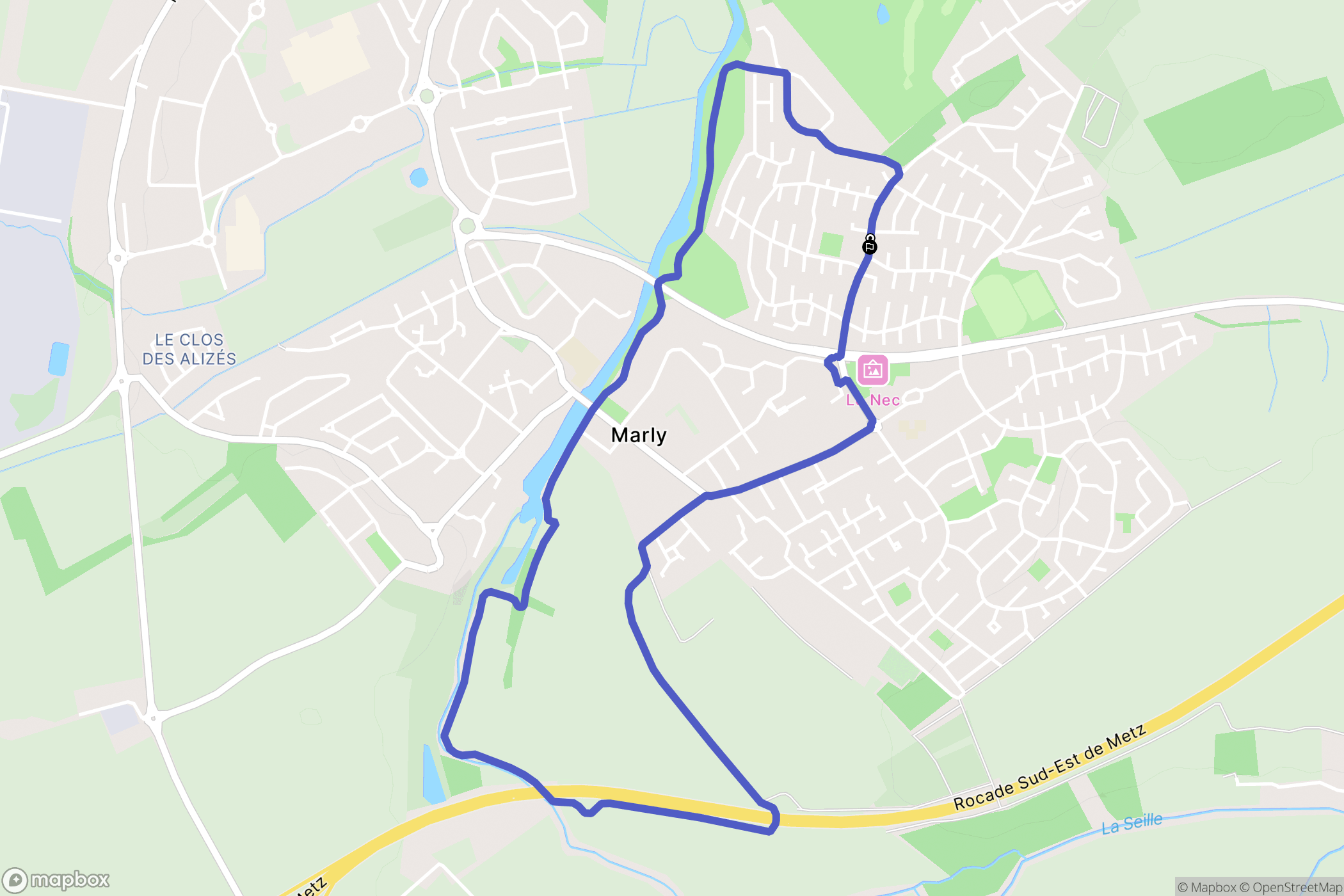 Marly : carte du parcours de randonnée - France