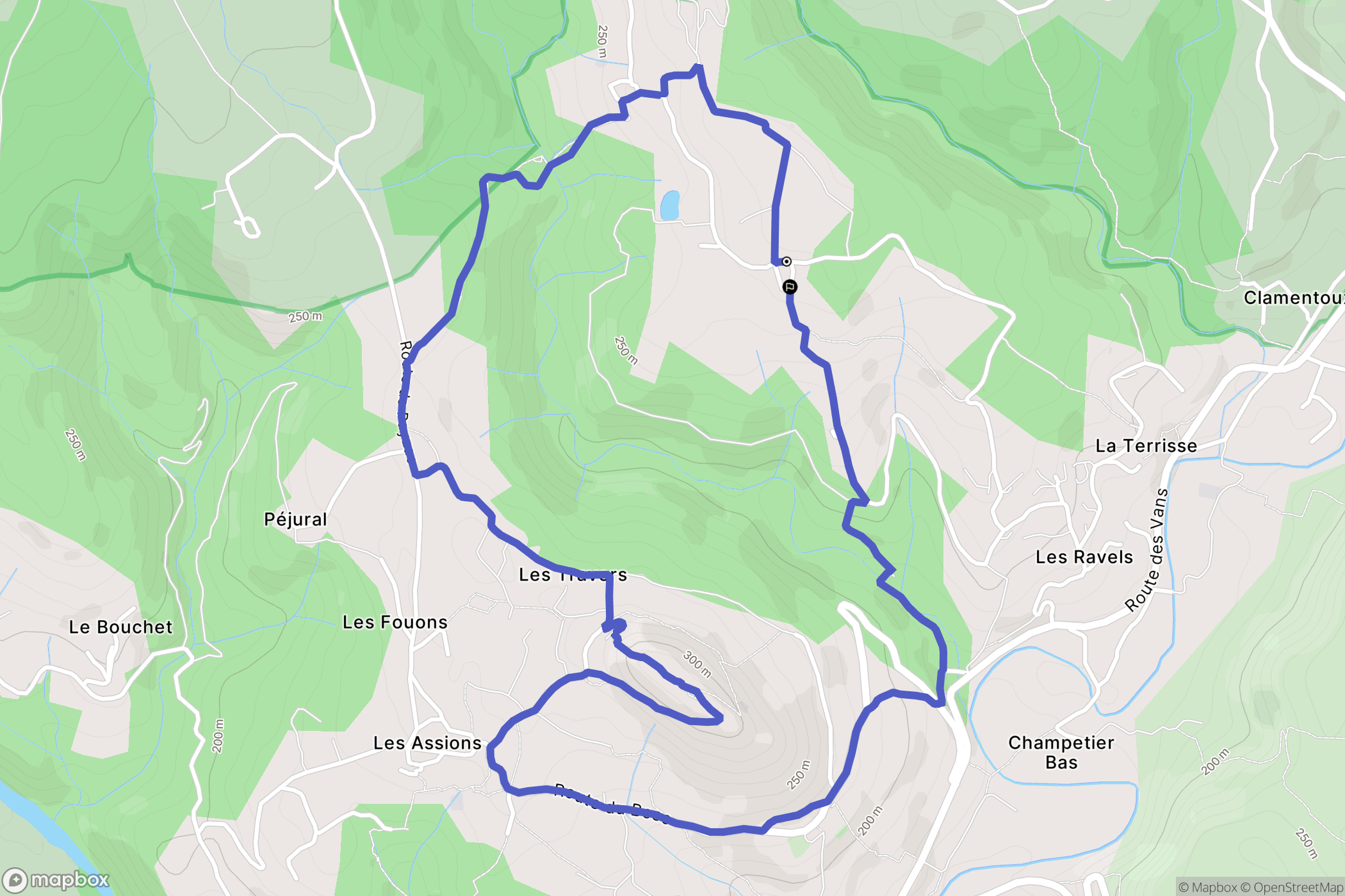 Les Assions : carte du parcours de randonnée - France