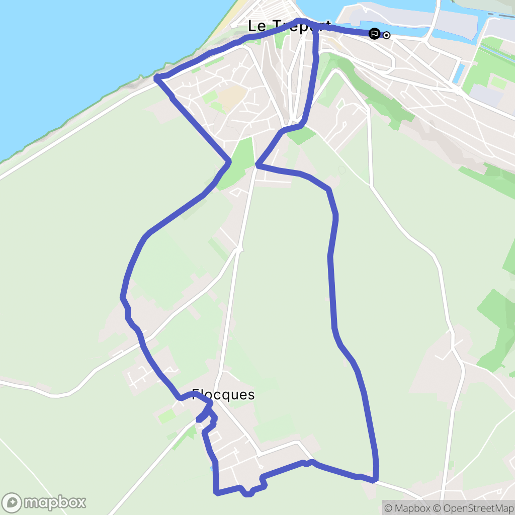 Le Tréport : carte du parcours de randonnée - France