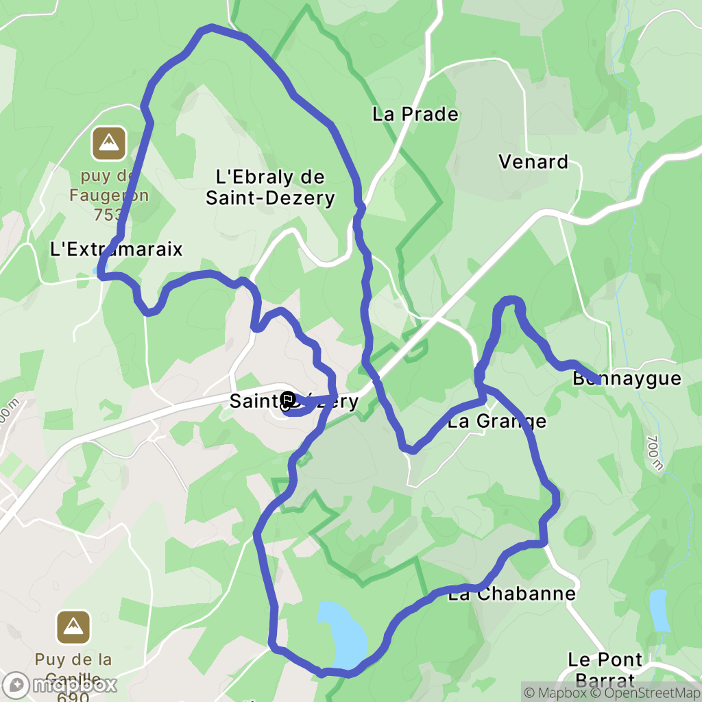 Ussel : carte du parcours de randonnée - France