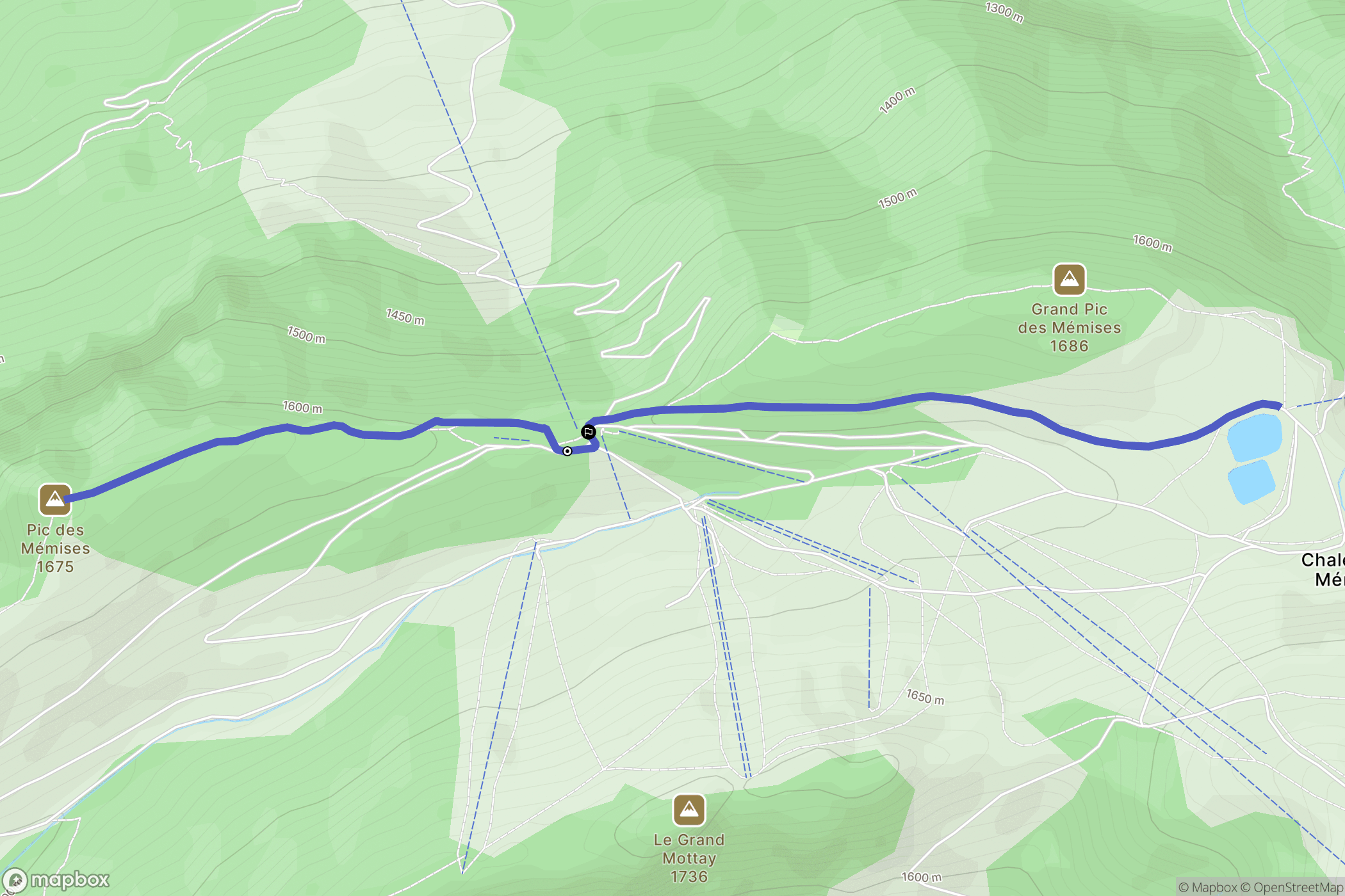 Thollon-les-Mémises : carte du parcours de randonnée - France