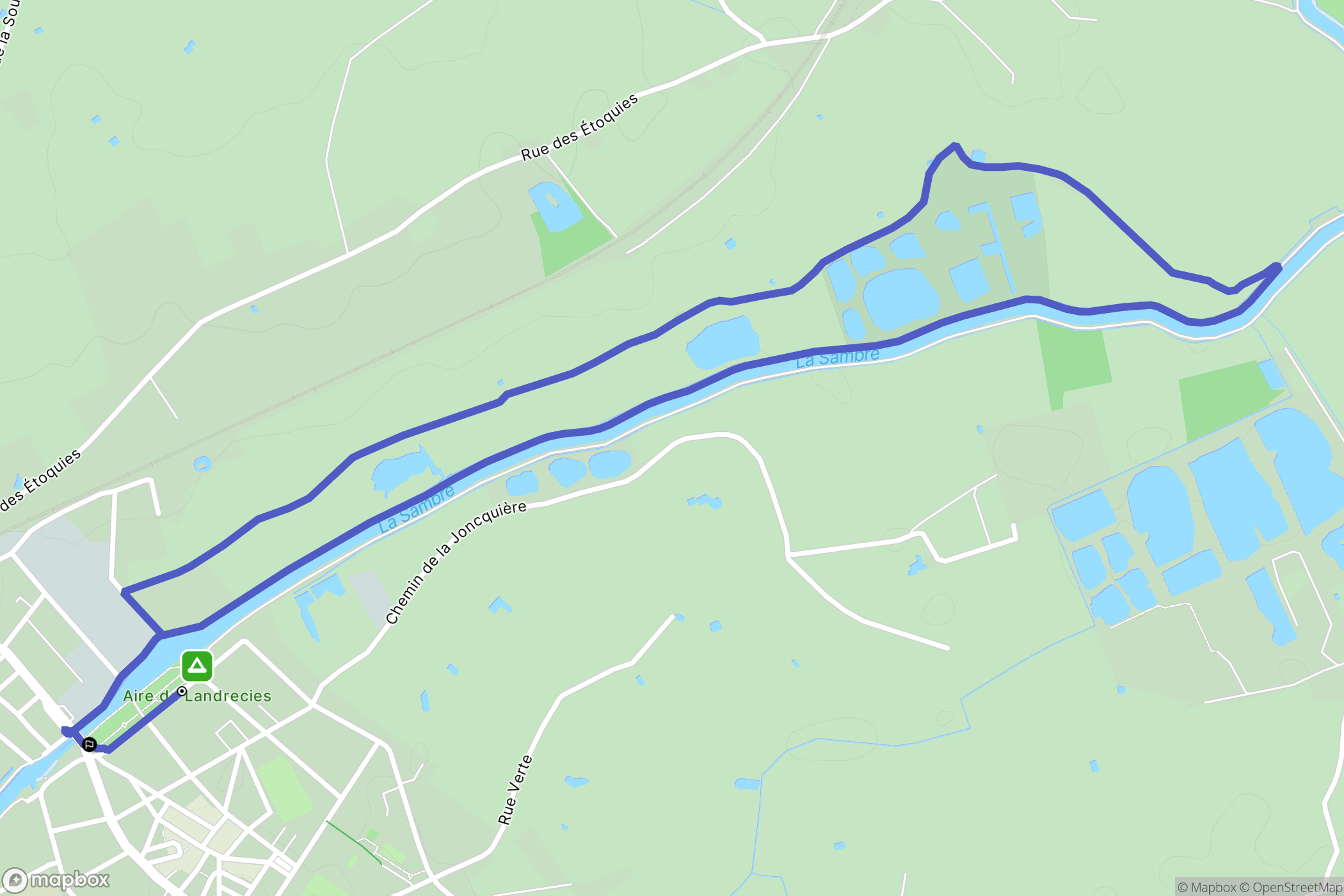 Landrecies : carte du parcours de randonnée - France