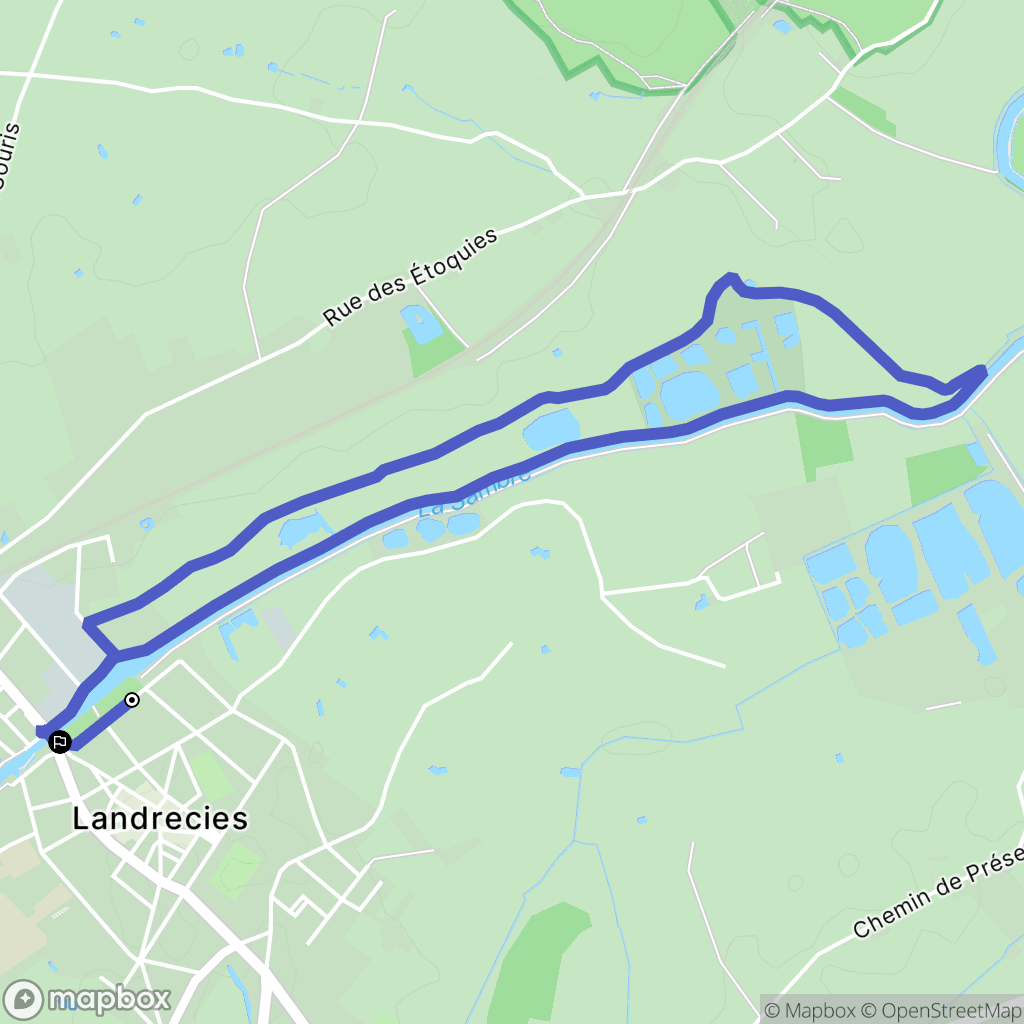 Landrecies : carte du parcours de randonnée - France