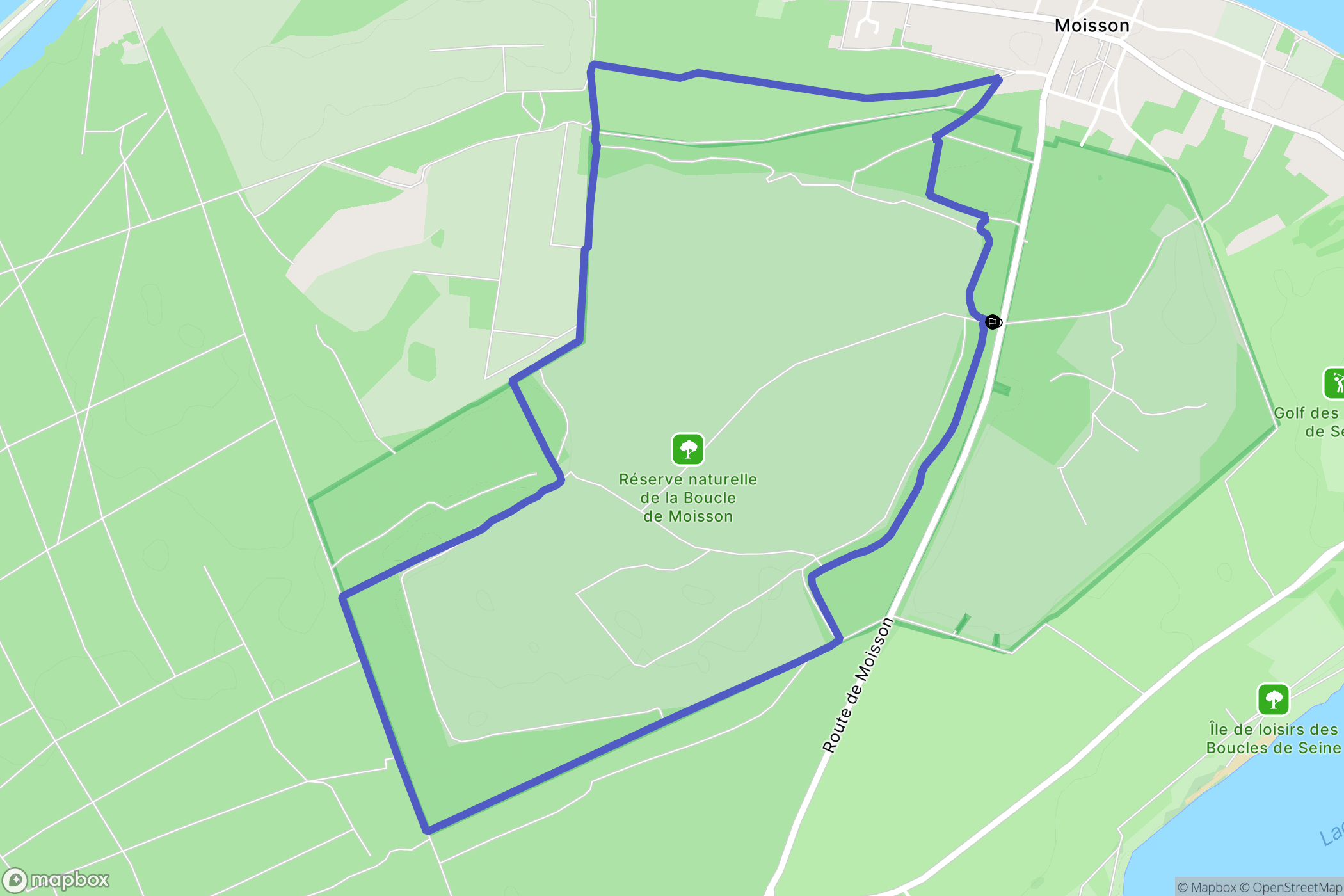 Moisson : carte du parcours de randonnée - France