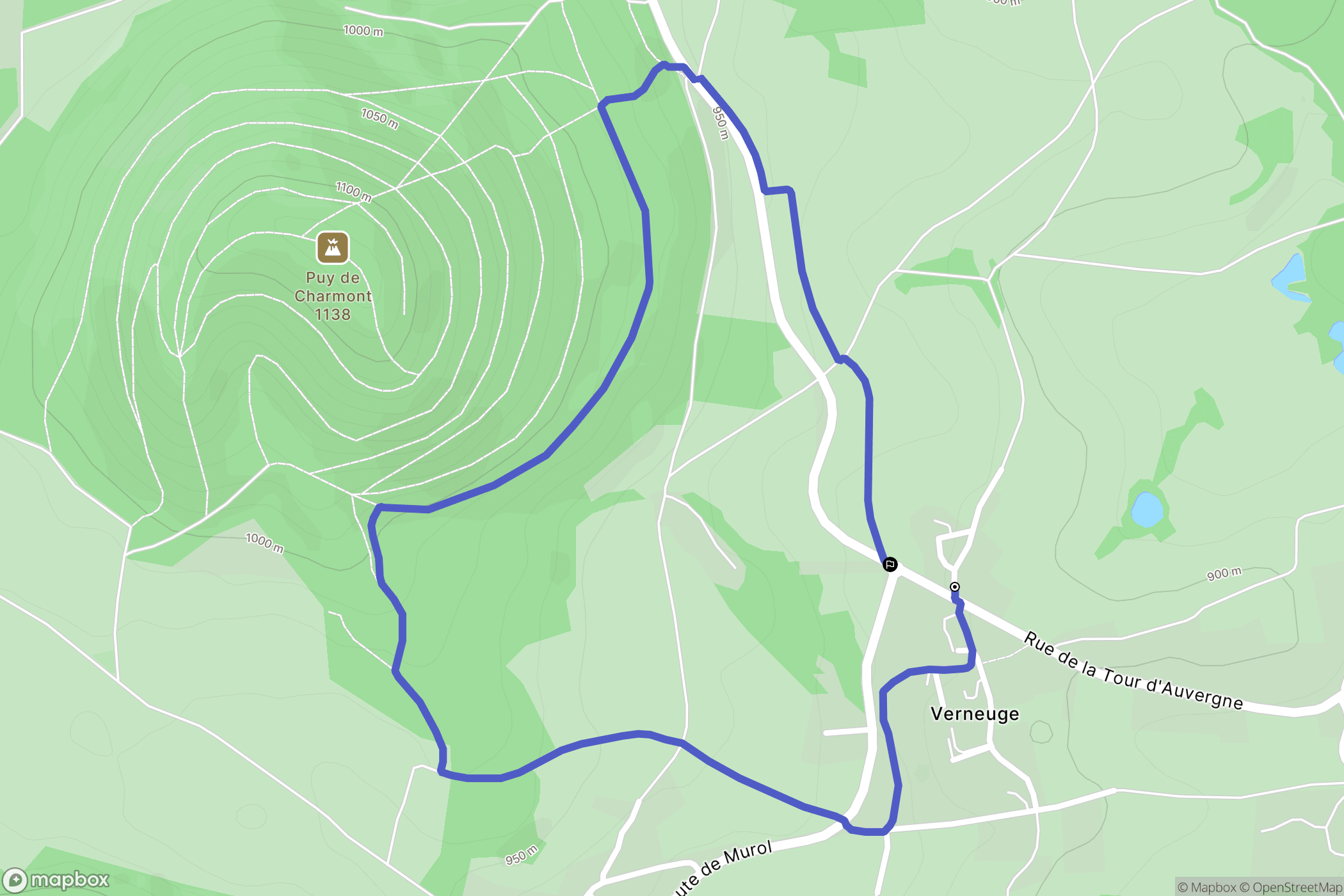 Aydat : carte du parcours de randonnée - France