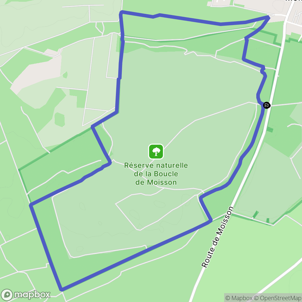 Moisson : carte du parcours de randonnée - France