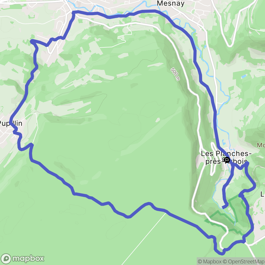Les Planches-prés-Arbois : carte du parcours de randonnée - France
