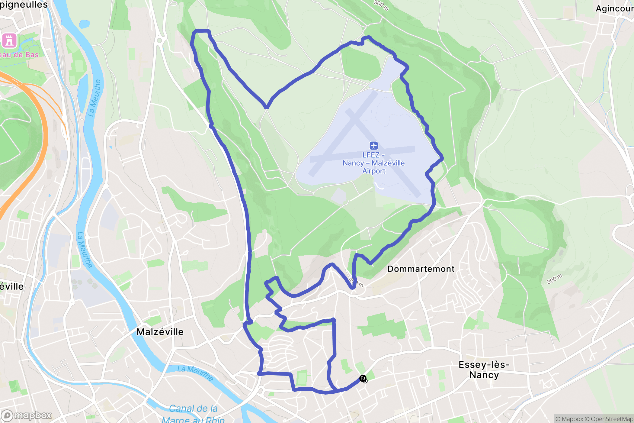 Saint-Max : carte du parcours de randonnée - France