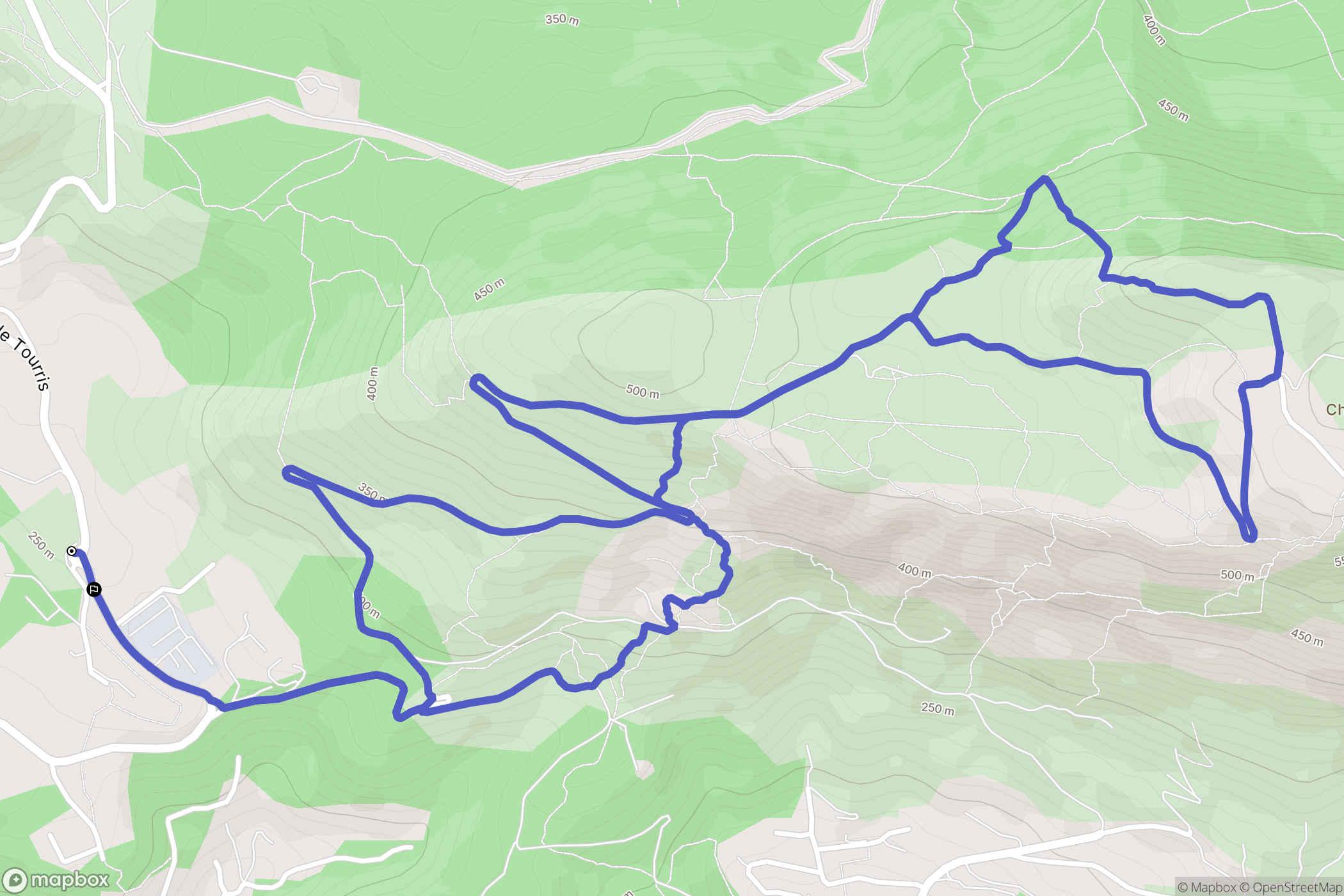 La Valette-du-Var : carte du parcours de randonnée - France