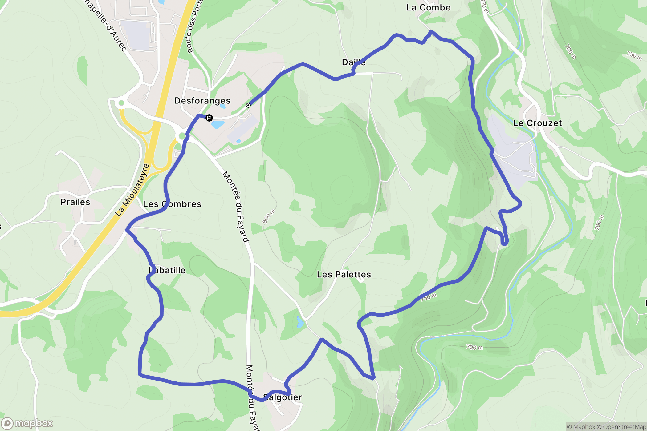 La Séauve-sur-Semène : carte du parcours de randonnée - France