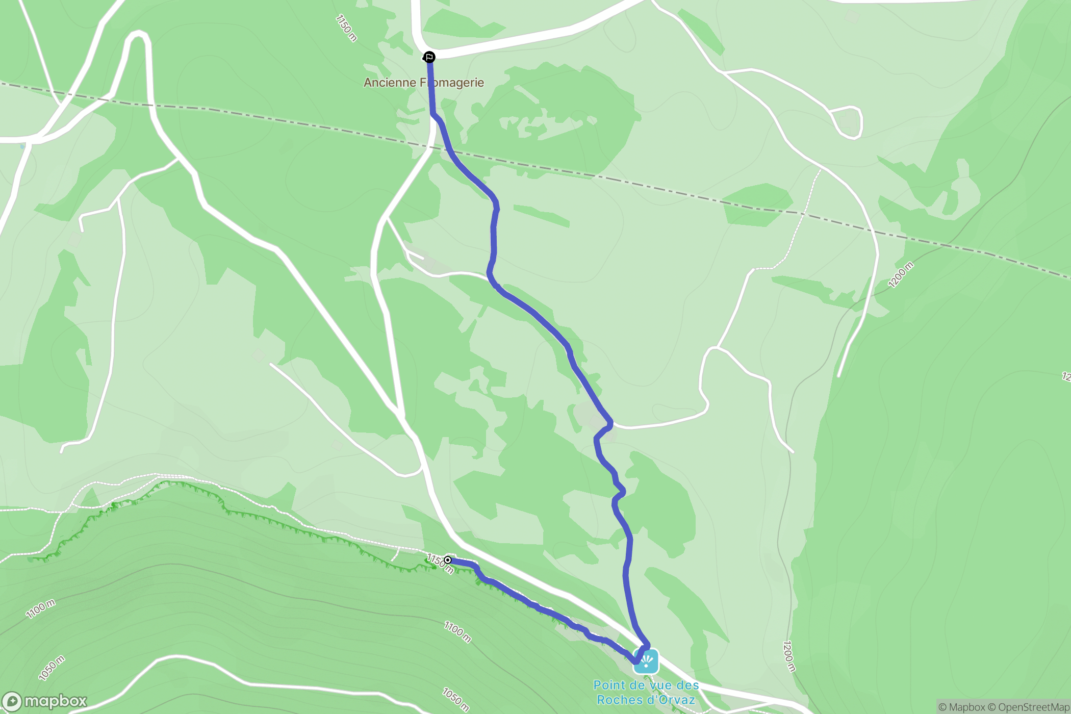 Belleydoux : carte du parcours de randonnée - France