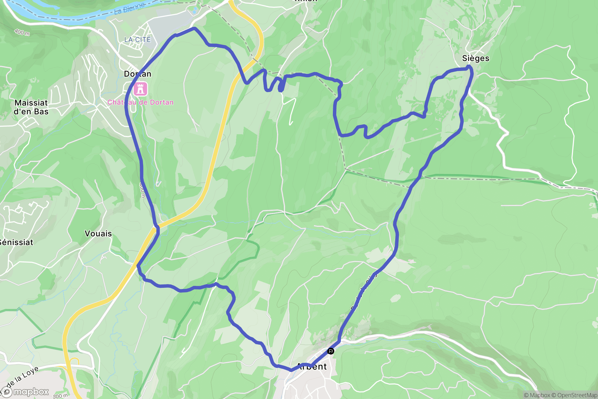 Arbent : carte du parcours de randonnée - France
