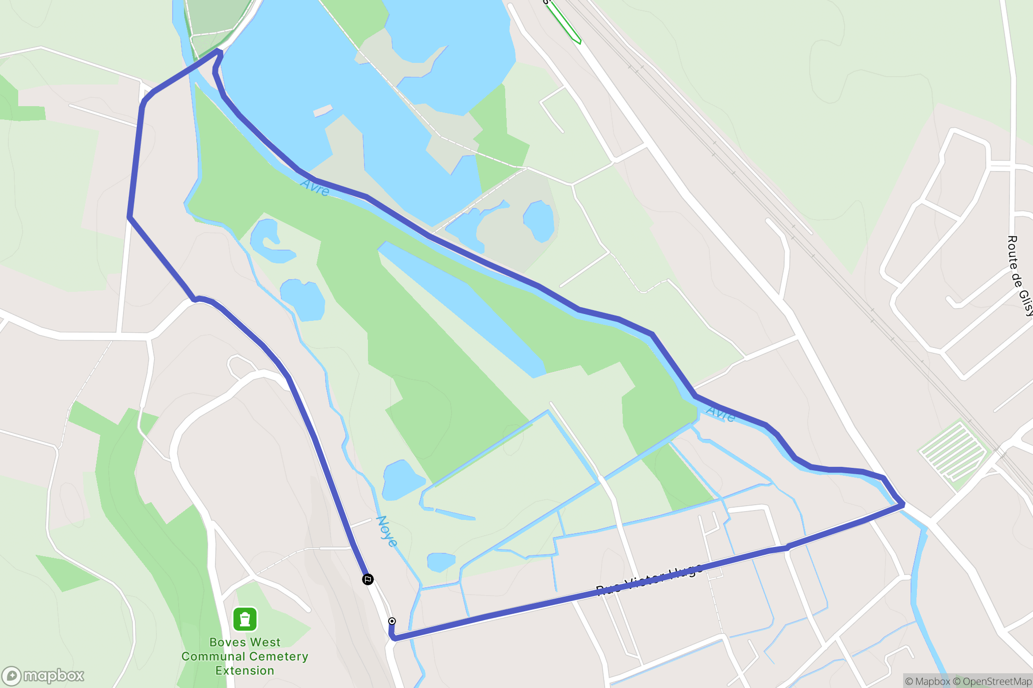 Boves : carte du parcours de randonnée - France