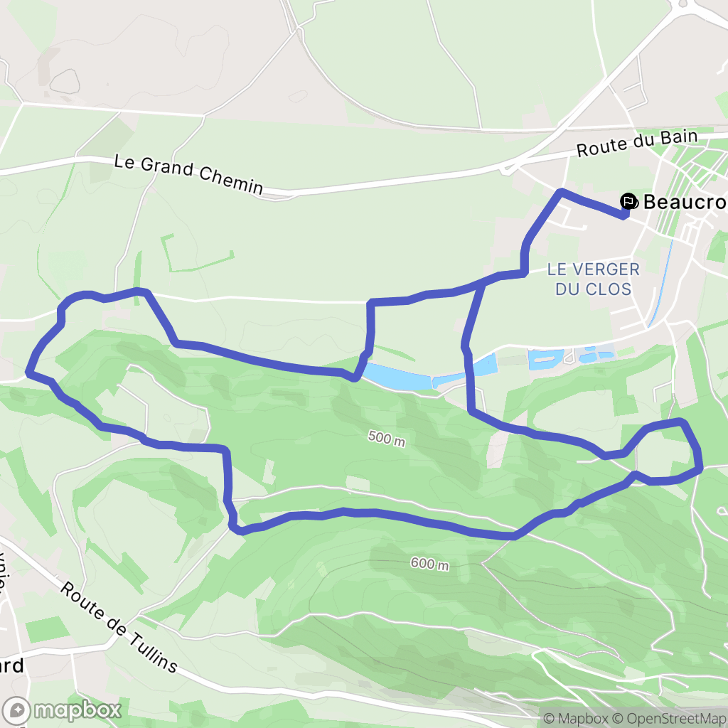 Beaucroissant : carte du parcours de randonnée - France