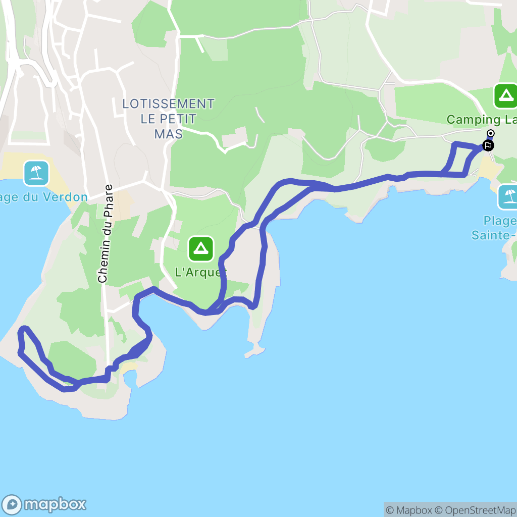 Martigues : carte du parcours de randonnée - France