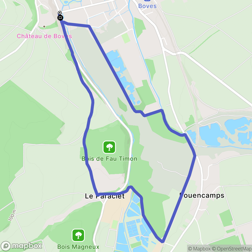Boves : carte du parcours de randonnée - France