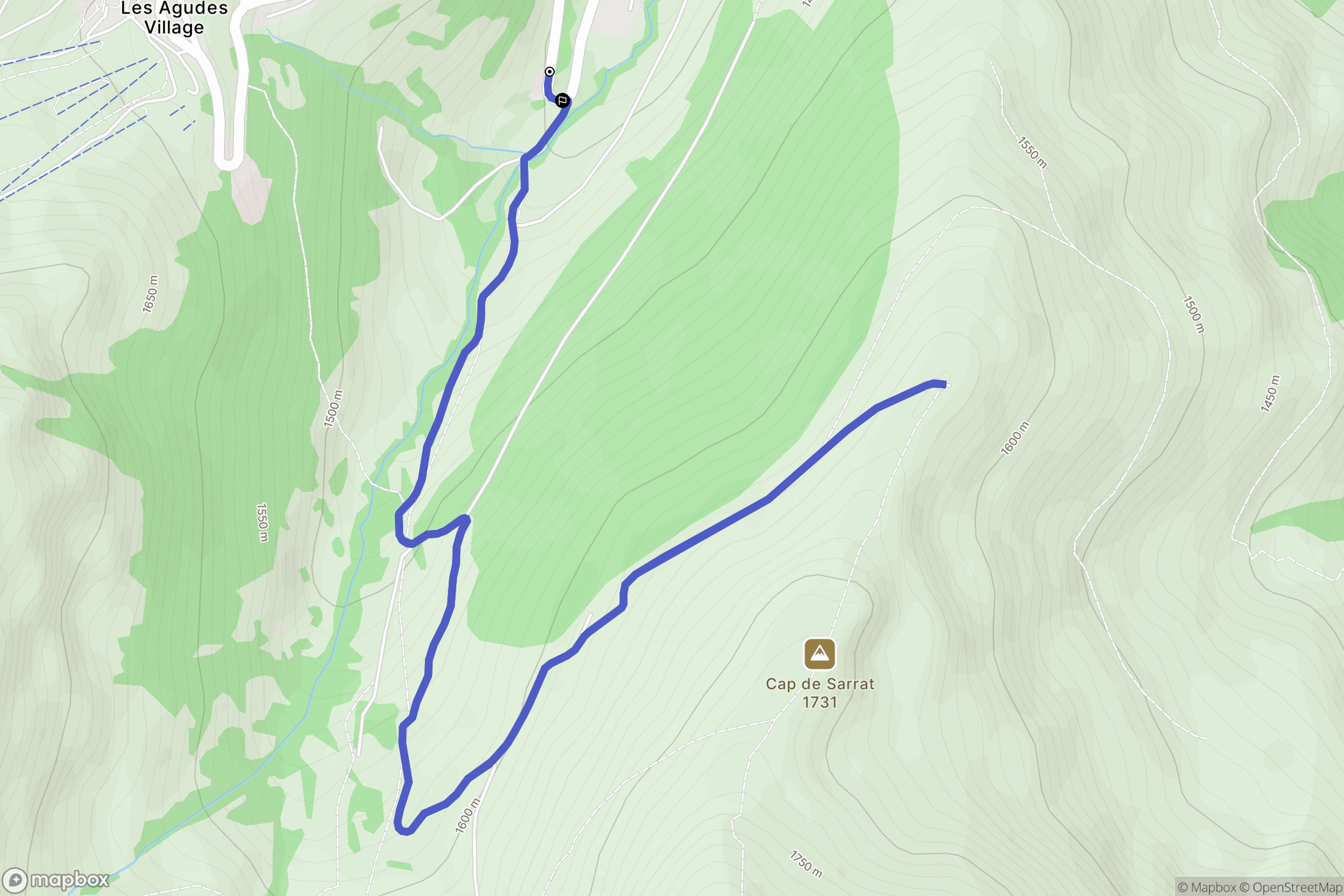 Gouaux-de-Larboust : carte du parcours de randonnée - France